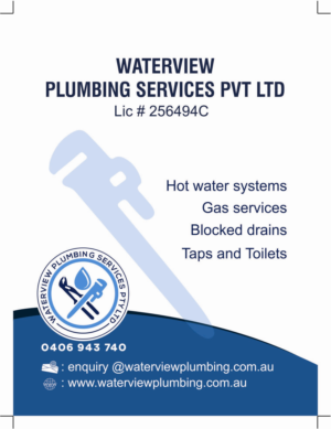 Business Card Design by ABILASH for waterview plumbing | Design: #24095625