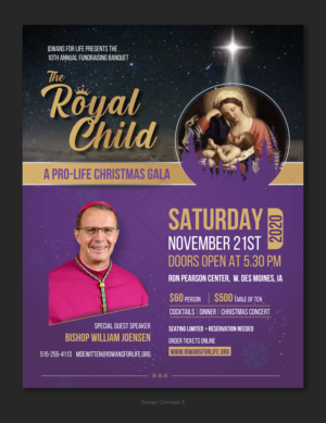 Pro-life non-profit needs a dynamic poster design for their Christmas Gala. | Diseño de Póster por D Creative