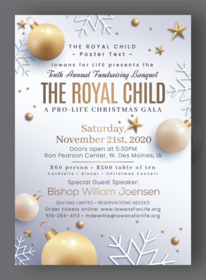 Pro-life non-profit needs a dynamic poster design for their Christmas Gala. | Diseño de Póster por Titan Solbiz