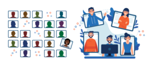 Illustration for a blog post about greater freedom in Zoom meetings | Illustration-Design von desainerd