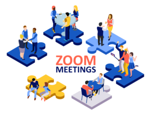 Illustration for a blog post about greater freedom in Zoom meetings | Illustration-Design von Elizaveta M