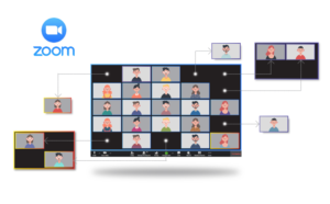 Illustration for a blog post about greater freedom in Zoom meetings | Illustration-Design von Pixper