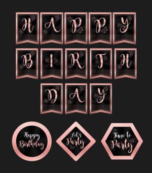 Party Decoration Set Designs - Rose Gold theme - more example images just added | Grafik-Design von SAI DESIGNS