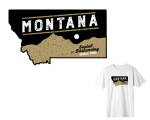 Social Distancing in mountains of MT | Design de T-shirt par Studiok91