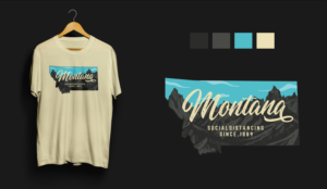 Social Distancing in mountains of MT | Design de T-shirt par el_shekoo7