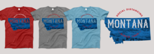 Social Distancing in mountains of MT | Design de T-shirt par Al Pech