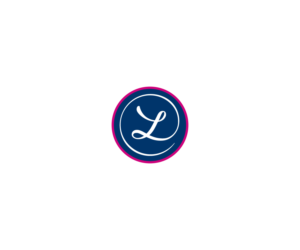 just the cursive letter L in a circle with a color ribbon around it | Logo Design by Worms