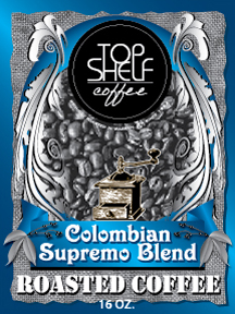 Etikett-Design von Frank Brittner Graphics für Top Shelf Coffee | Design #24147187