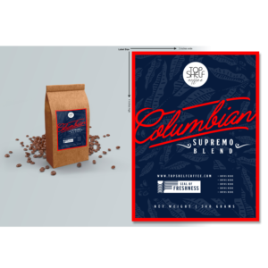 Etikett-Design von Grebo für Top Shelf Coffee | Design #24200494