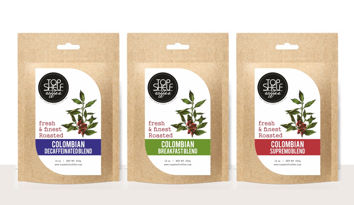Diseño de Etiqueta por Ramaling Belkote para Top Shelf Coffee | Diseño #24185205