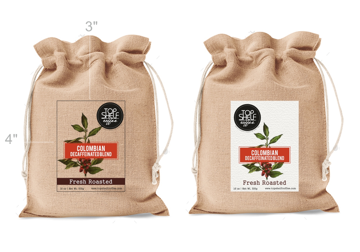 Etikett-Design von Ramaling Belkote für Top Shelf Coffee | Design #24204661