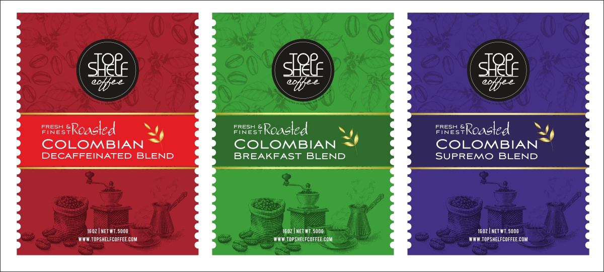 Label Design by Savitra for Top Shelf Coffee | Design #24150071