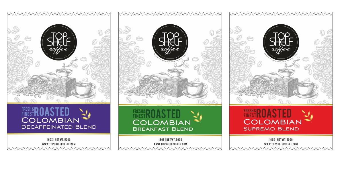 Label Design by Savitra for Top Shelf Coffee | Design #24185088