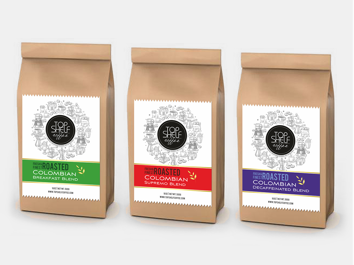 Label Design by Savitra for Top Shelf Coffee | Design #24185411