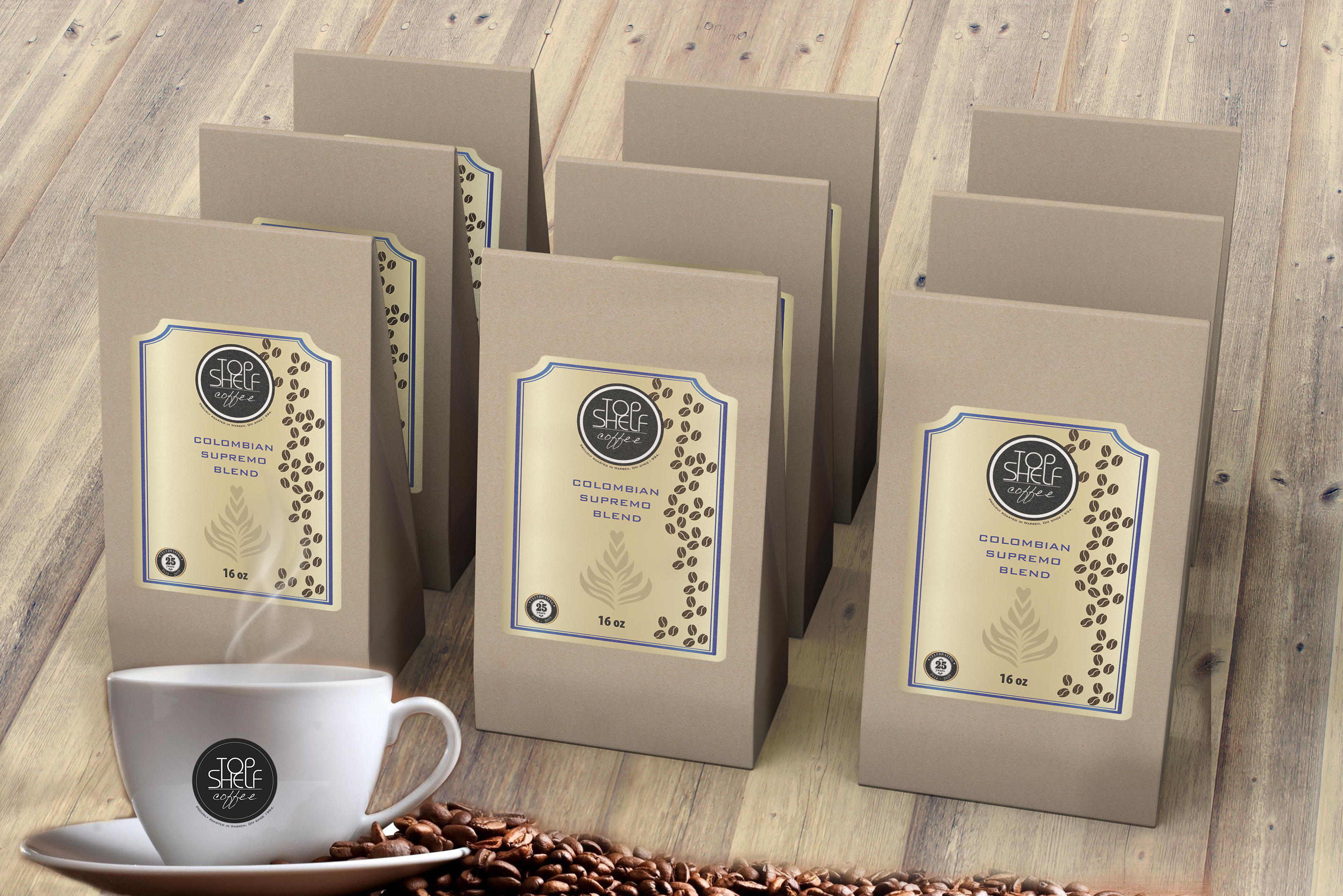 Label Design by zoovdesign for Top Shelf Coffee | Design #24152818
