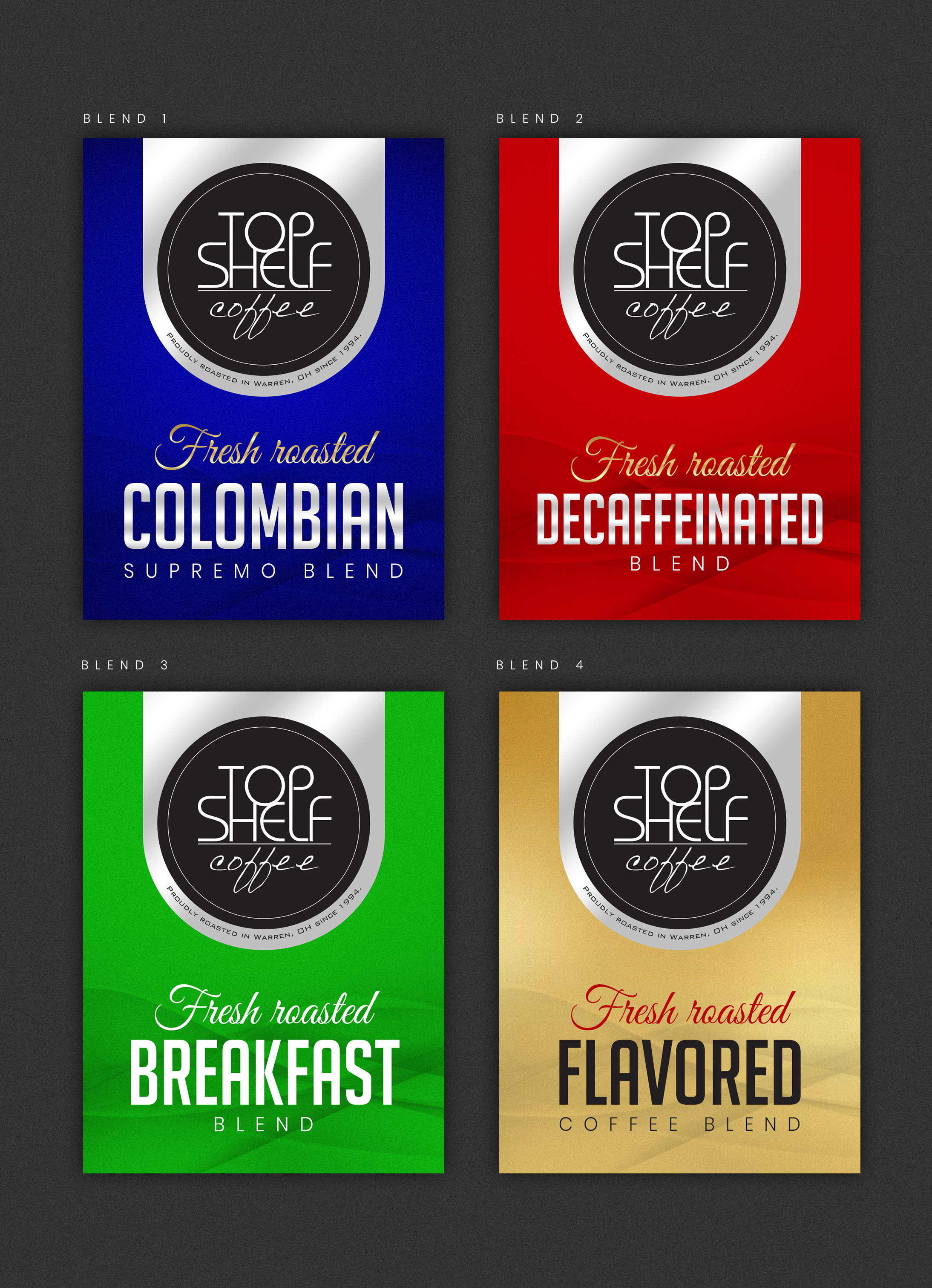 Label Design by SAI DESIGNS for Top Shelf Coffee | Design #24219163