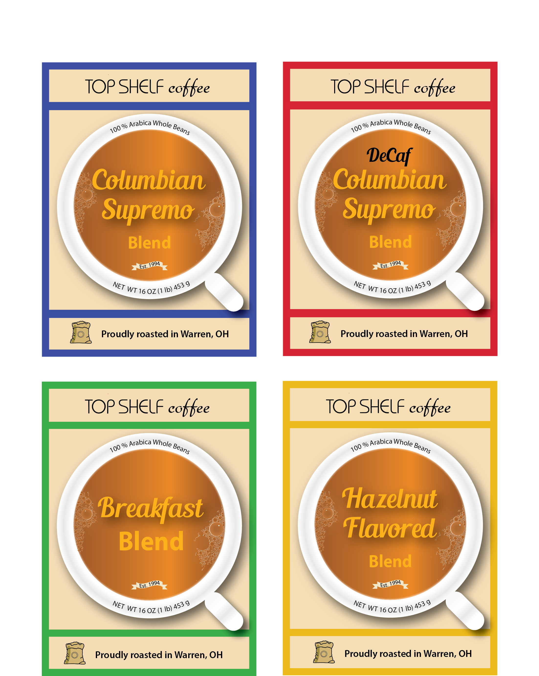 Label Design by Peter 20 for Top Shelf Coffee | Design #24157123