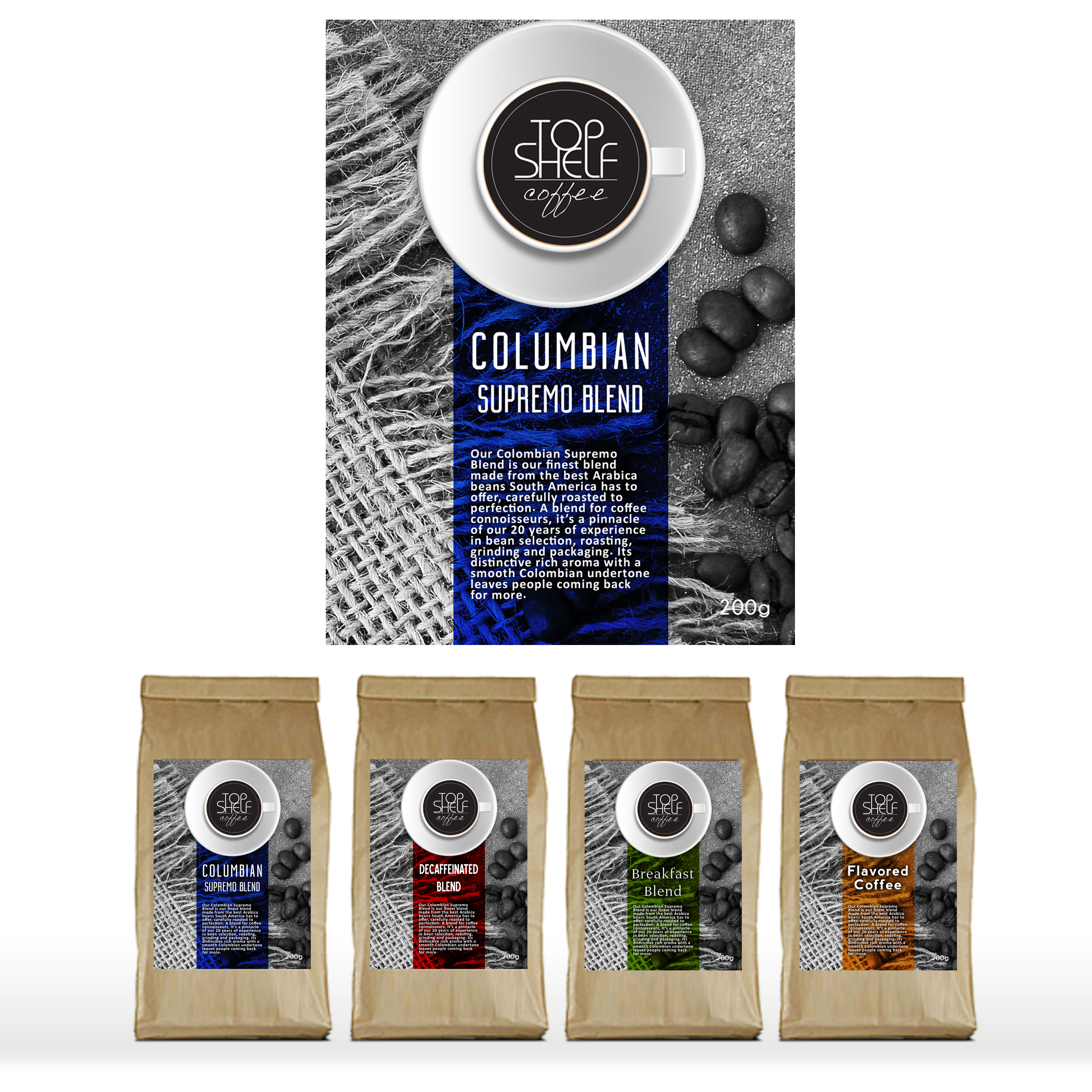 Label Design by Javelin Studio for Top Shelf Coffee | Design #24178220