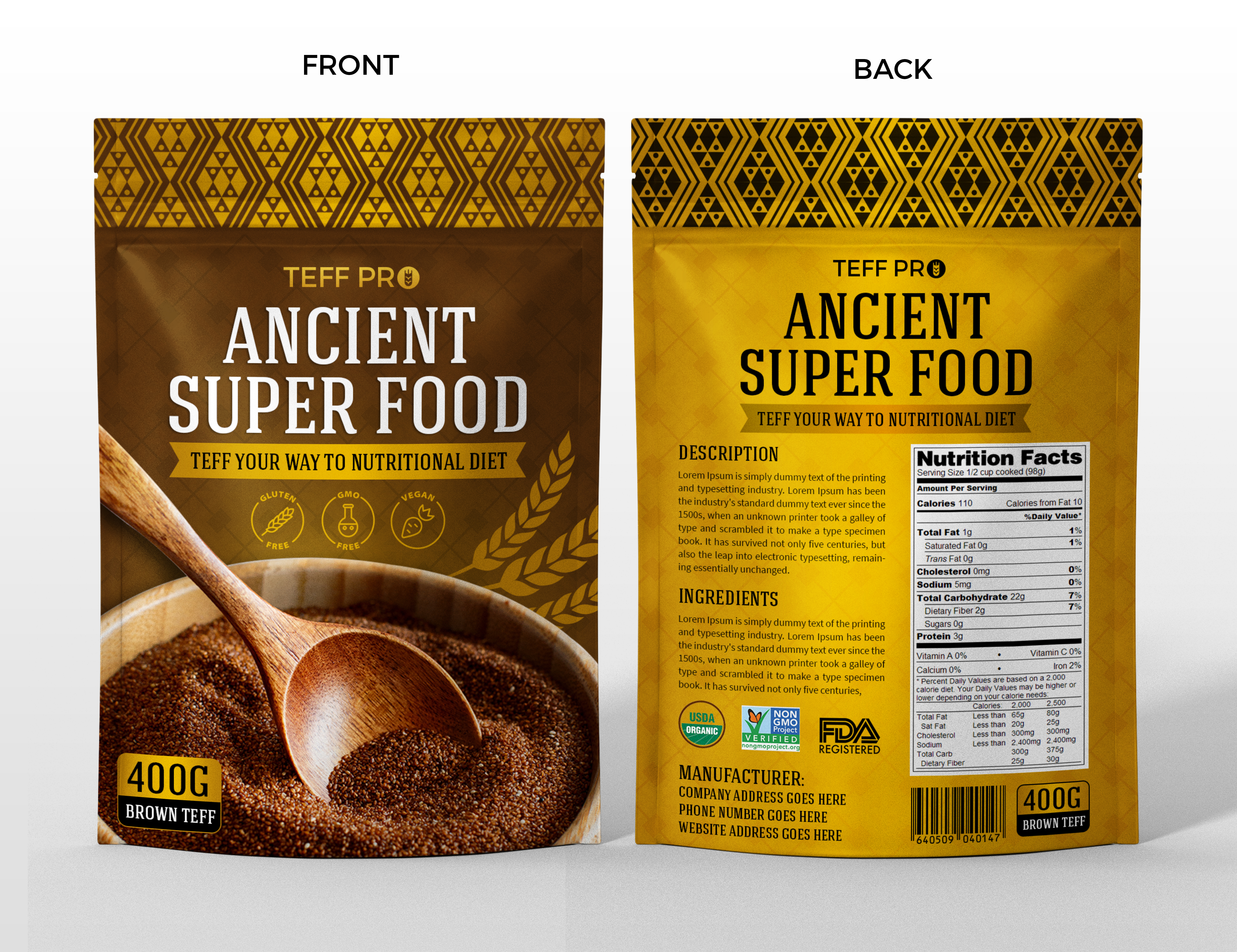 Diseño de Empaque por SAI DESIGNS para teffpro | Diseño #24189562