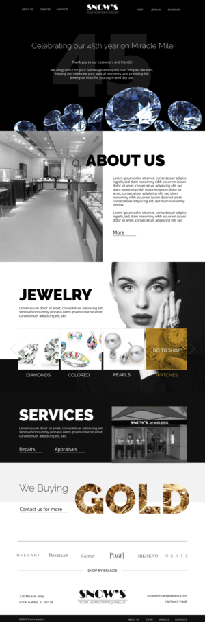 Snow's Jewelers website (www.snowsjewelers.com) | Web-Design von coo.lt