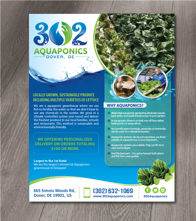 Brochure Design by alex989 for 302Aquaponics | Design #24153186
