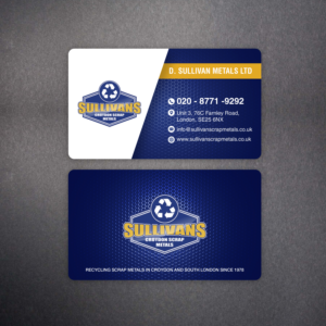 Sullivan Metal recycling, a business card/logo for our industrial family metal recycling company  | Business Card Design by Souvik Roy (Alex Pro)