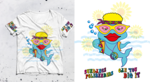 Hippie Fish | T-Shirt-Design von Al Pech