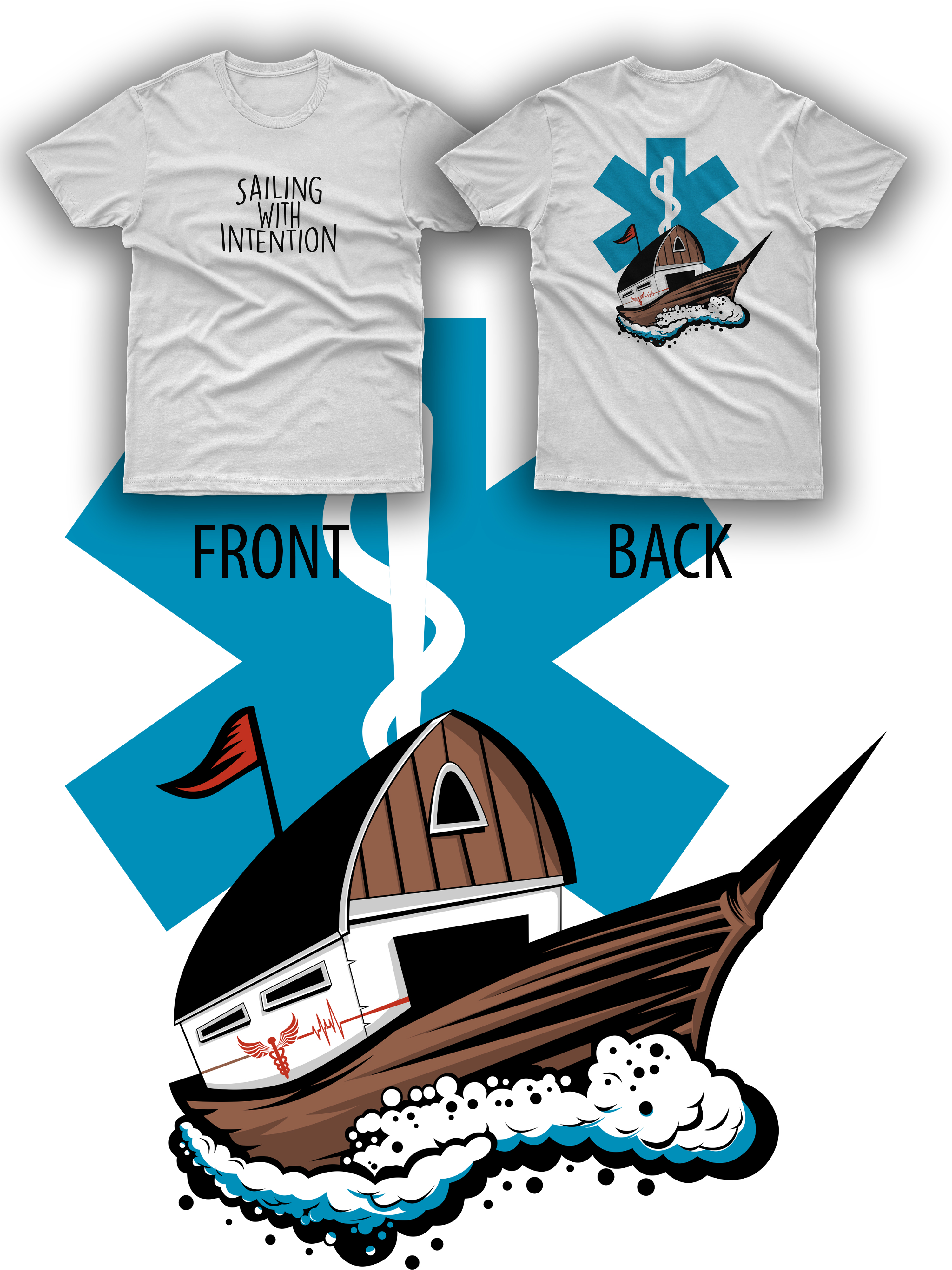 T-Shirt-Design von duatitik.std für Care2Go Sailing | Design #24196546