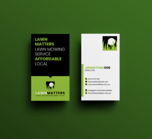 Trendy eye catching business card for lawn mowing business | Diseño de Tarjeta de Presentación por JK18