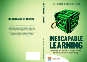 Cover for book on creating escape rooms for educational purposes | Diseño de portada de libro por Wally_F