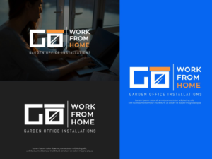 GO Work From Home with a tag line under the logo of 'Garden Office Installations' | Logo Design by Senpachie