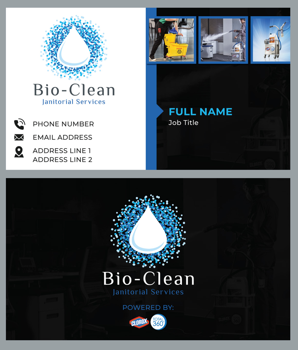 Design de Carte de Visite par fullm0on pour Bio-Clean Janitorial Services | Design #24219958