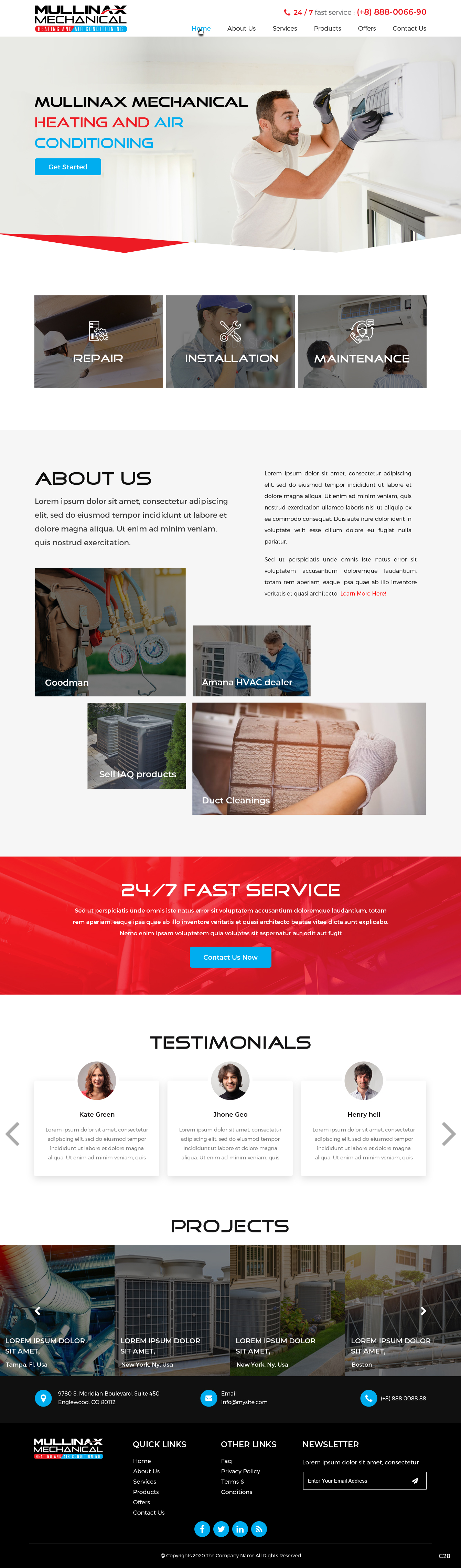 Diseño Web por pb para Mullinax Mechanical Heating and Air Conditioning | Diseño #24187713