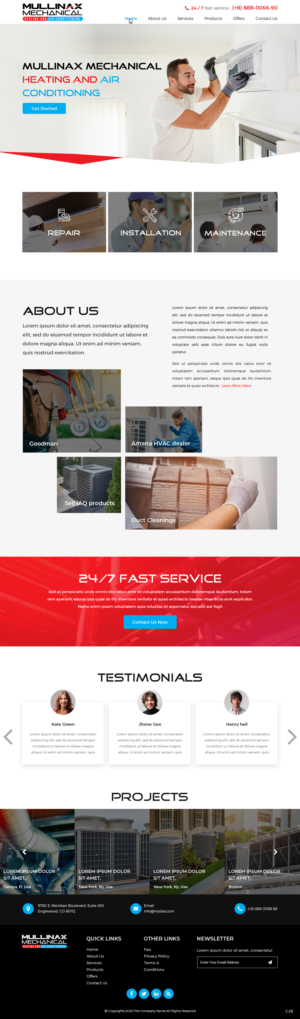 Web-Design von pb für Mullinax Mechanical Heating and Air Conditioning | Design: #24187713