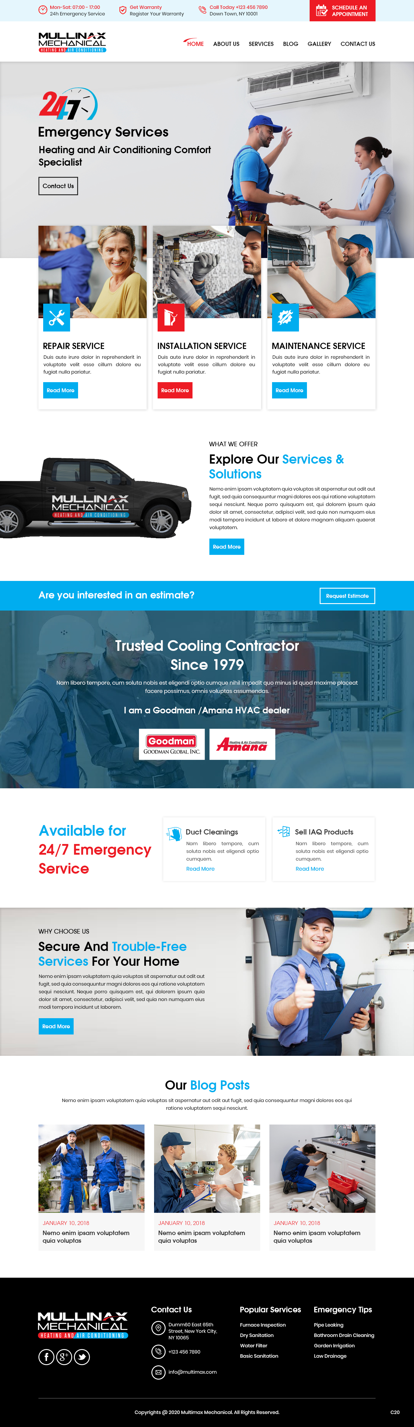 Diseño Web por pb para Mullinax Mechanical Heating and Air Conditioning | Diseño #24187715