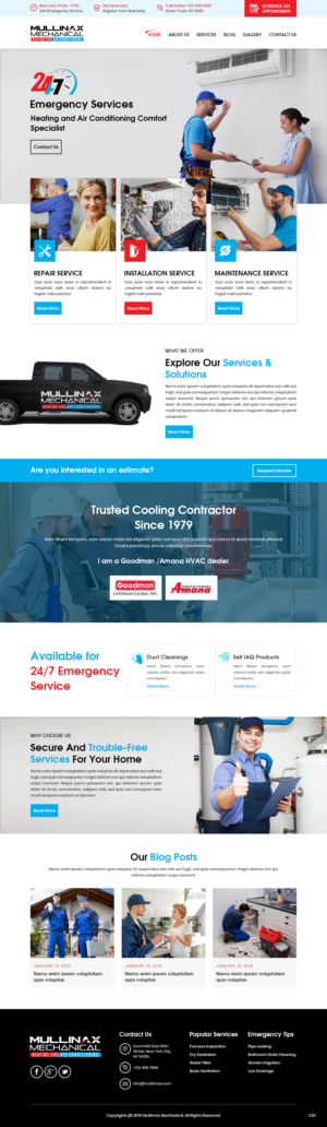 Web-Design von pb für Mullinax Mechanical Heating and Air Conditioning | Design: #24187715