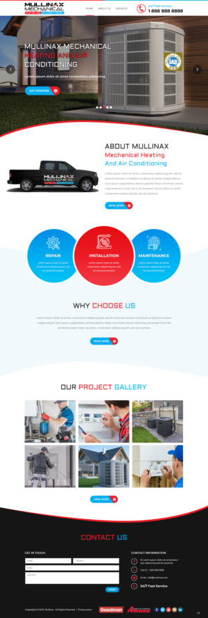 Web Design par pb pour Mullinax Mechanical Heating and Air Conditioning | Design #24187716