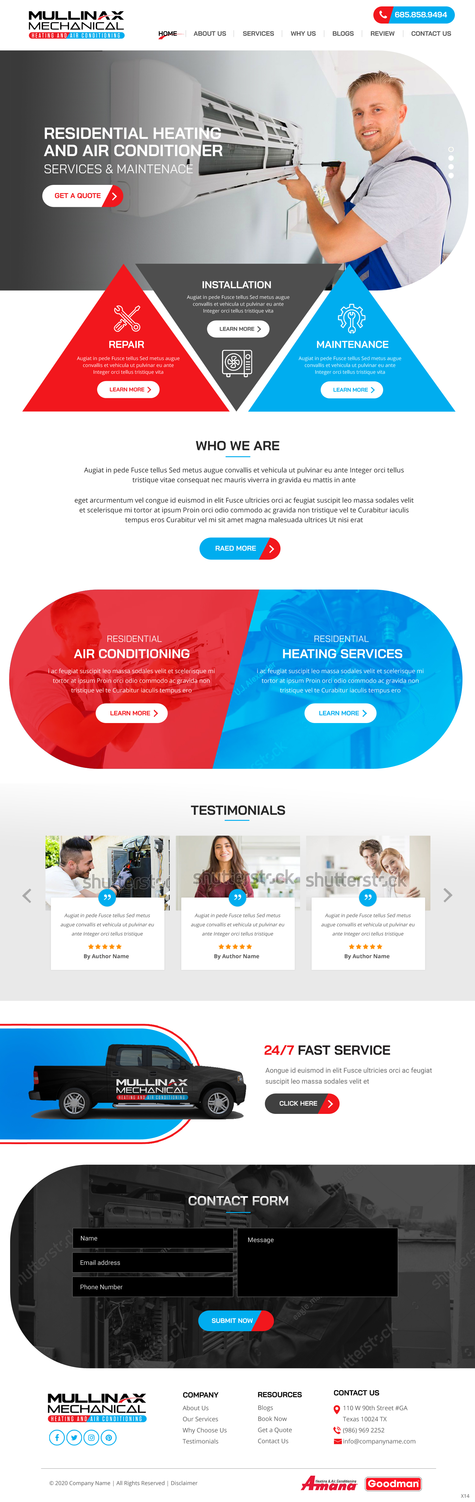 Diseño Web por pb para Mullinax Mechanical Heating and Air Conditioning | Diseño #24187729