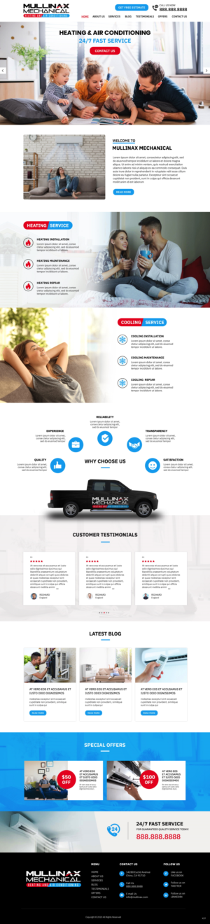 Web-Design von pb für Mullinax Mechanical Heating and Air Conditioning | Design: #24187985