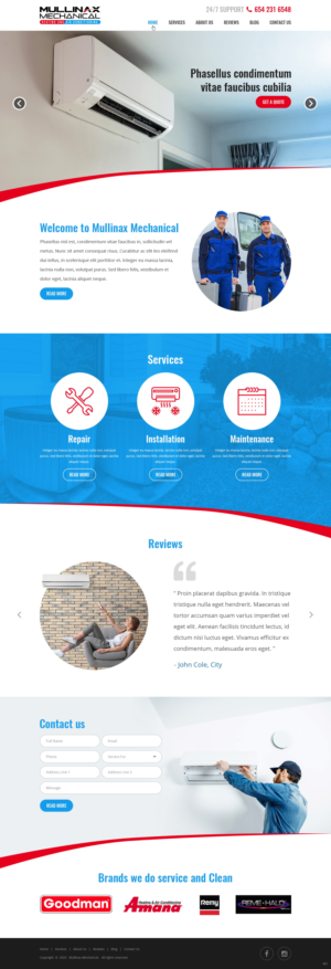 Web-Design von pb für Mullinax Mechanical Heating and Air Conditioning | Design: #24191781