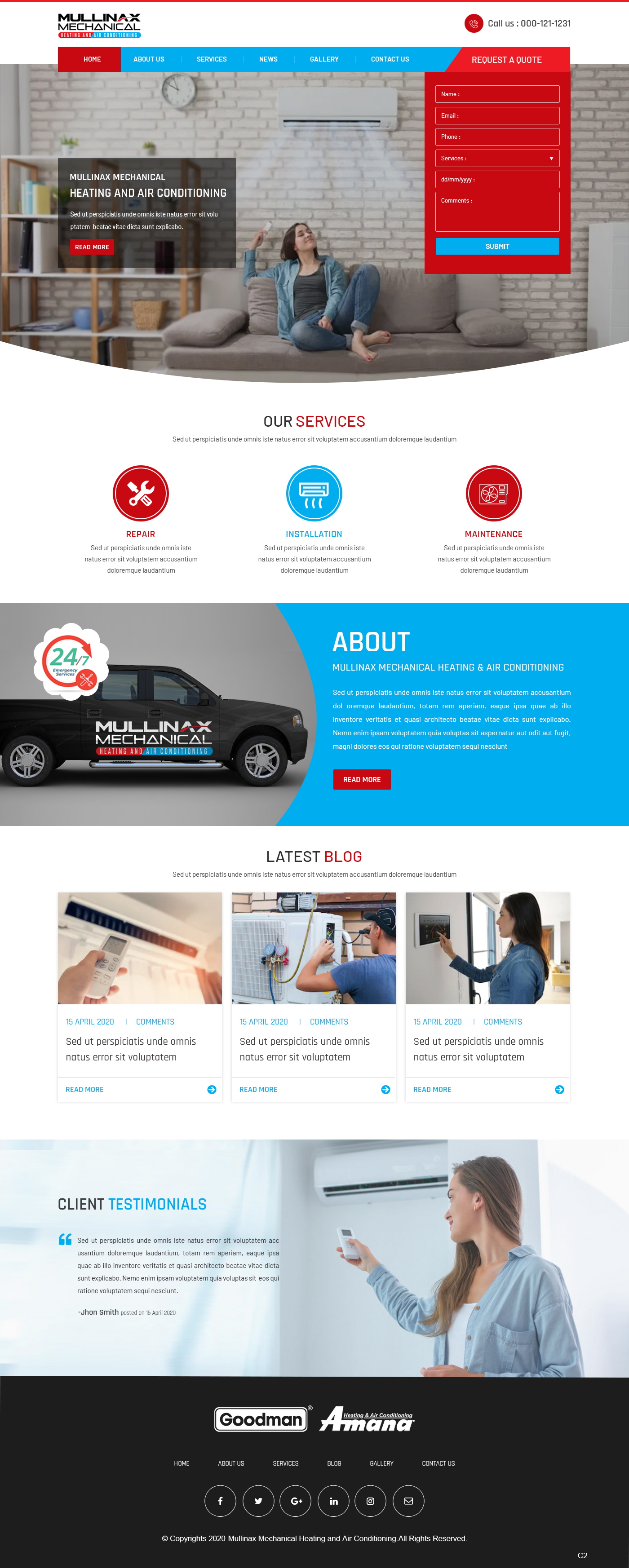 Diseño Web por pb para Mullinax Mechanical Heating and Air Conditioning | Diseño #24191783