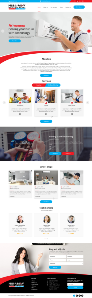 Web-Design von bdesigner9 für Mullinax Mechanical Heating and Air Conditioning | Design: #24186436