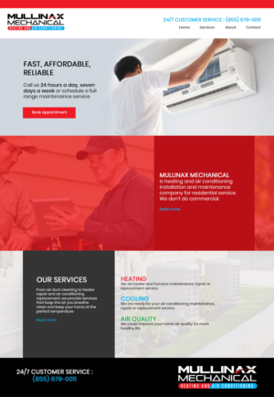 Web Design par Ardianet pour Mullinax Mechanical Heating and Air Conditioning | Design #24182099