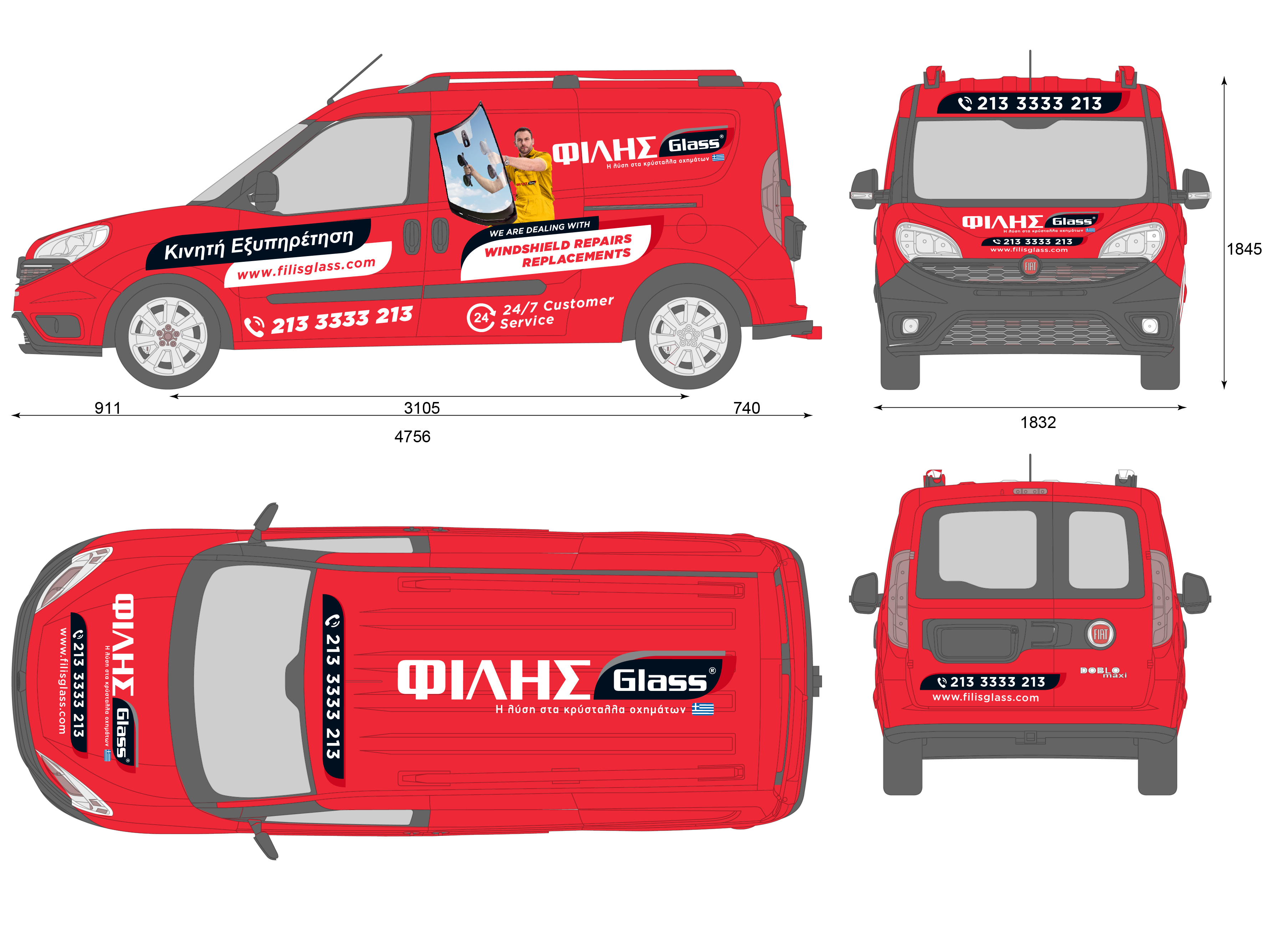 Car Wrap Design by Gangadhar Jena for FILIS GLASS S.A. - EL997622242 | Design #24367774