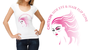 Side Eye - Hair Flip Female T shirt Design | T-Shirt-Design von Al Pech