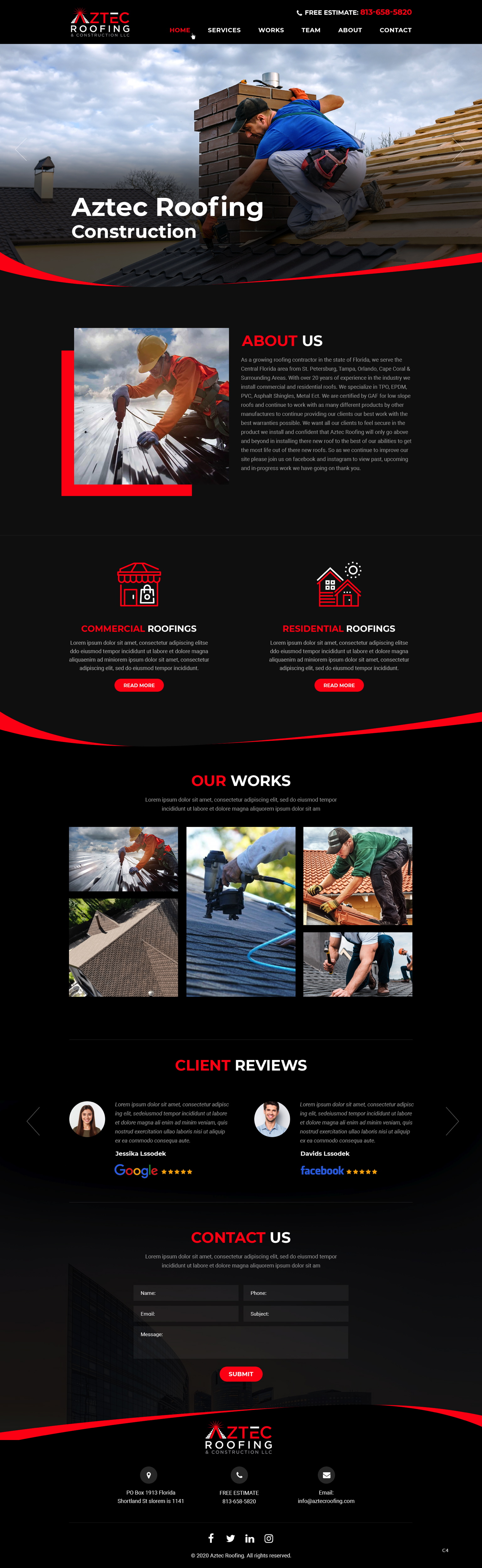 Web-Design von pb für Aztec Roofing & Construction LLC | Design #24200921