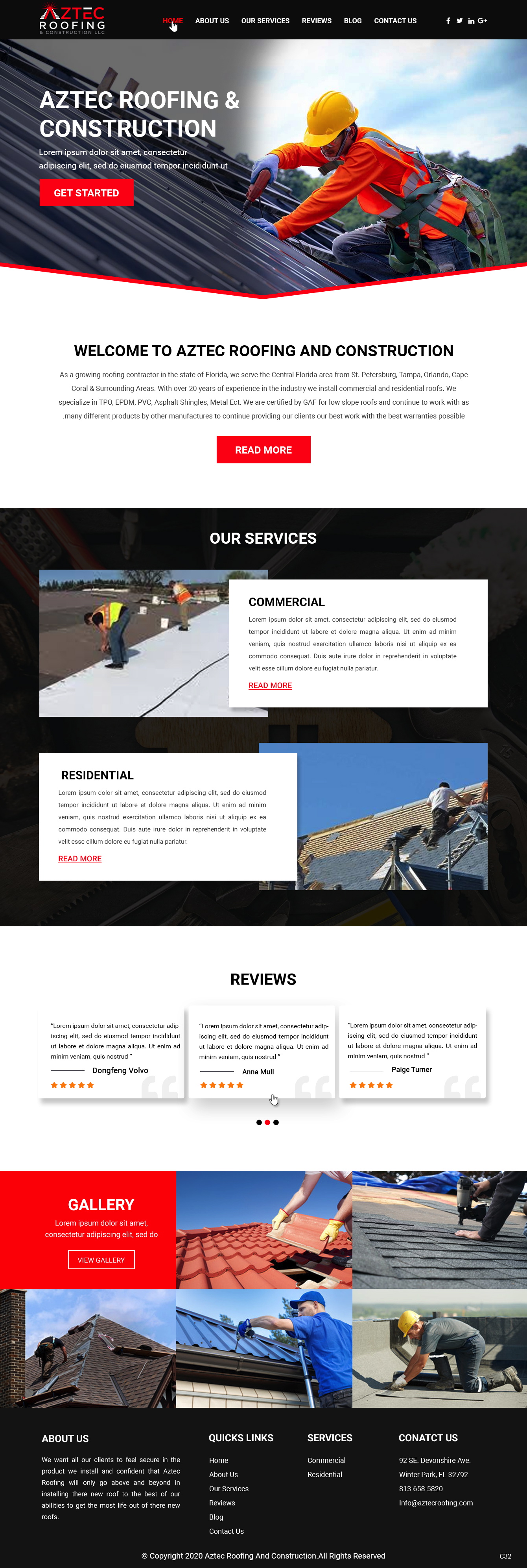 Web Design by pb for Aztec Roofing & Construction LLC | Design #24200952