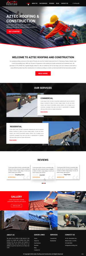 Diseño Web por pb para Aztec Roofing & Construction LLC | Diseño: #24200952
