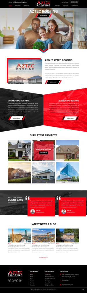 Diseño Web por pb para Aztec Roofing & Construction LLC | Diseño: #24200955