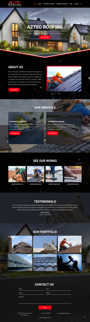 Diseño Web por pb para Aztec Roofing & Construction LLC | Diseño: #24200966